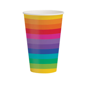Rainbow 355ml Paper Cups Pack of 8