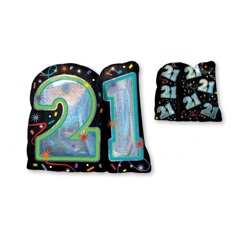 SuperShape Holographic Brilliant Birthday 21 Balloon