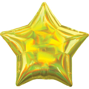 45cm Standard Holographic Iridescent Yellow Star S40