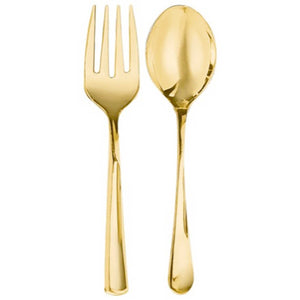 Gold Premium Serving Spoons & Forks Set Pack of 4