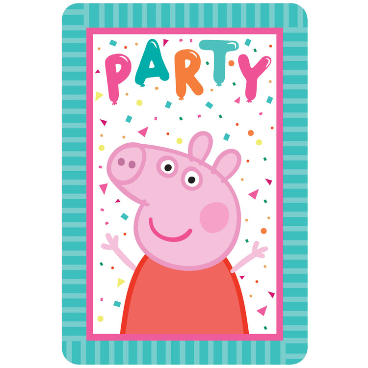 Peppa Pig Confetti Party Postcard Invitations Pack of 8