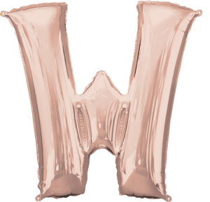 Rose Gold 83cm Letter W Super Shape Balloon