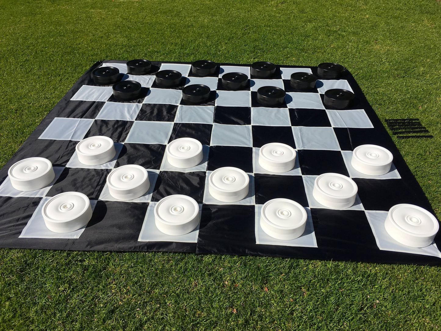 Giant Size Outdoor Draughts Checkers Game Set with Mat 3mx3m