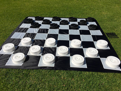 Giant Size Outdoor Draughts Checkers Game Set with Mat 3mx3m