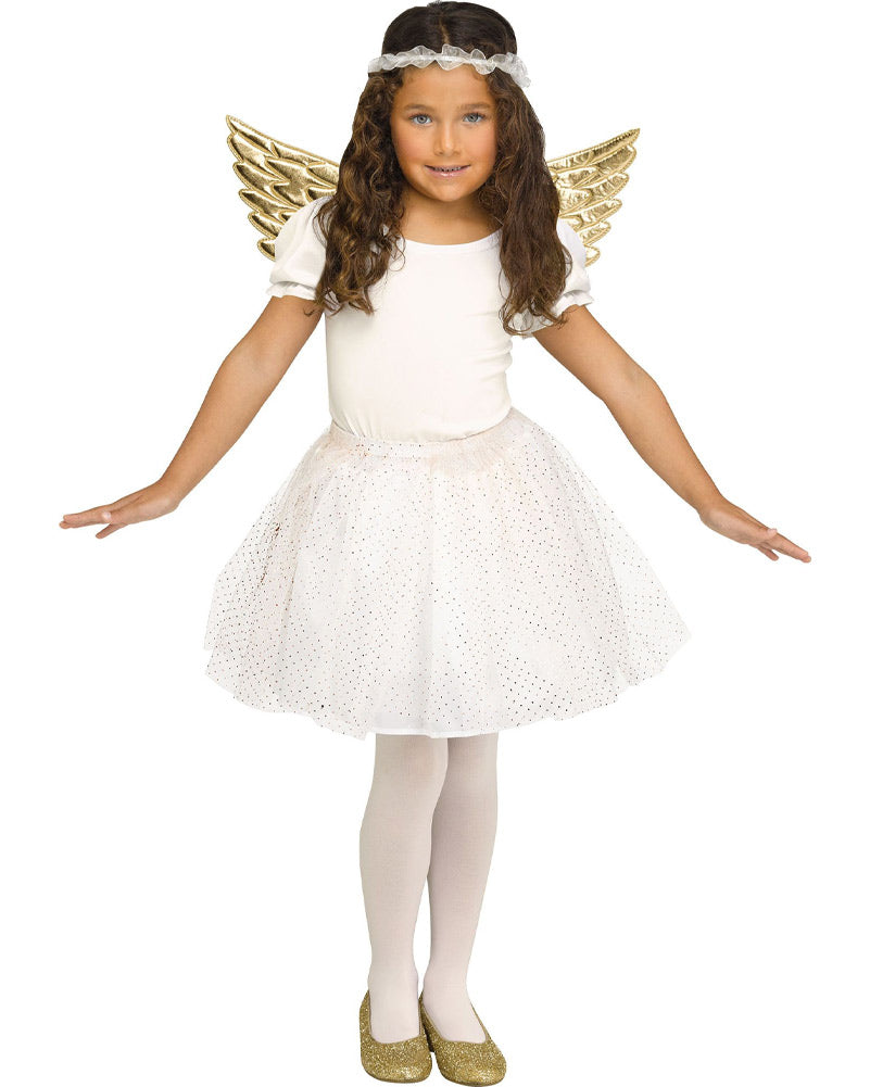 Angel Wings Gold Headband and Tutu Set