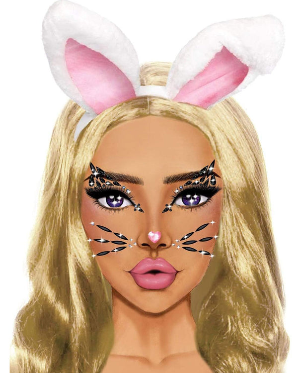 Cat Animal Adhesive Face Jewels