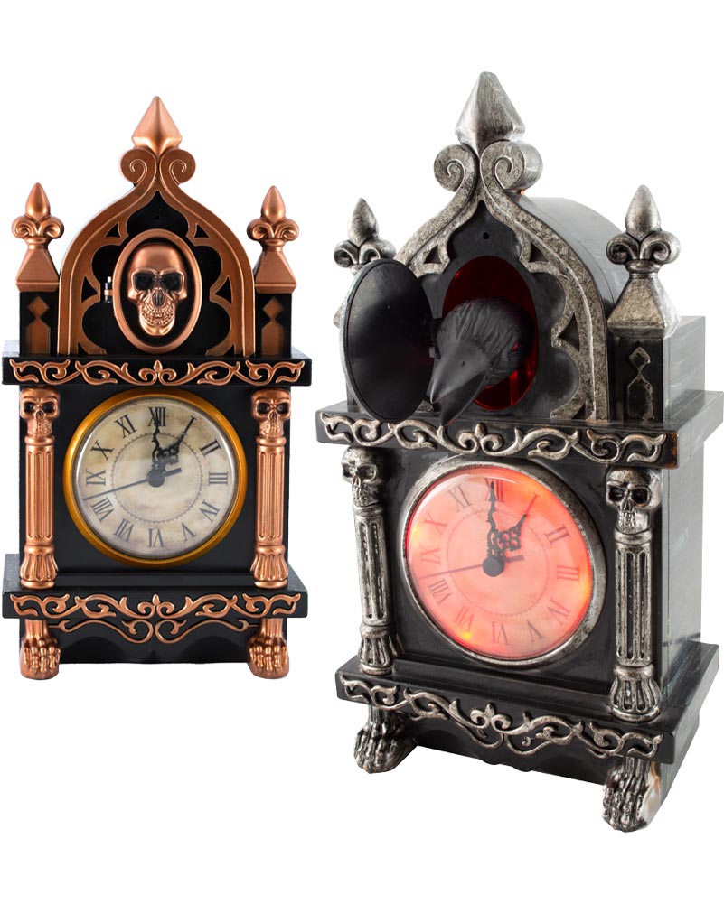 Animated Haunted Raven Clock