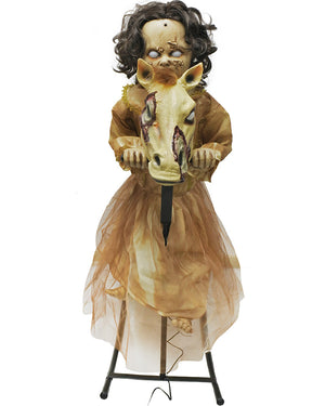 Animated Zombie Girl On Horse 1m