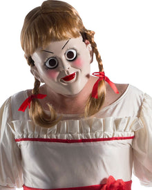 Annabelle Creation Mask with Ginger Plaited Wig For Halloween