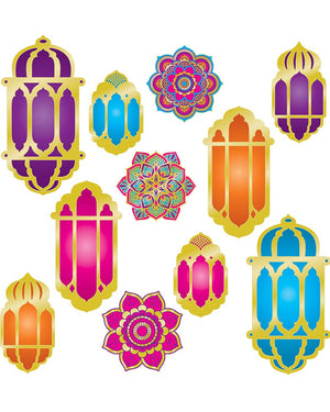 Arabian Nights Lantern and Mandala Foil Cutouts Pack of 11