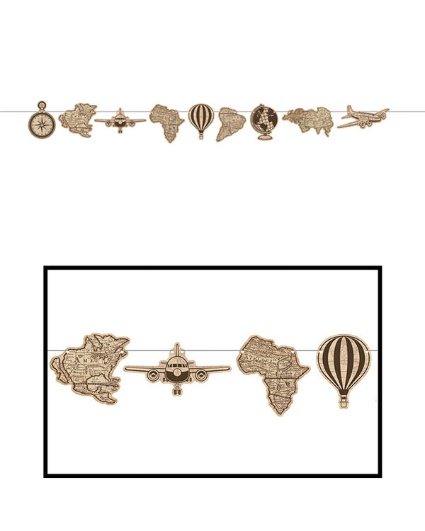 Around the World Travel Streamer 2m