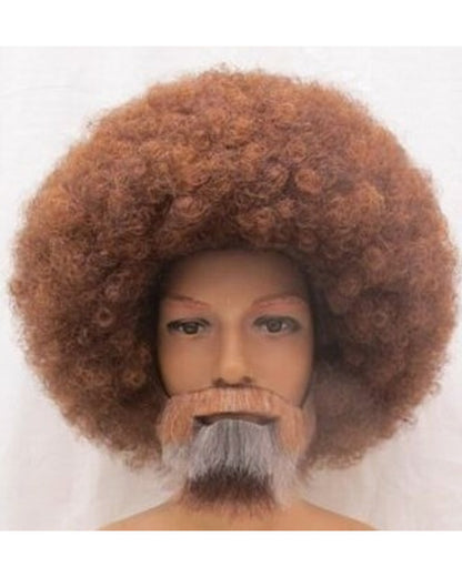 Artist Brown Curly Wig Beard and Moustache