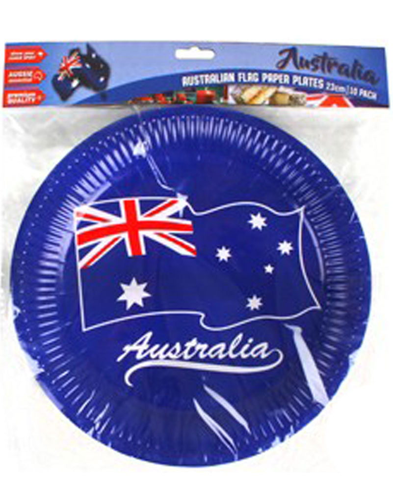 Australian Flag Paper 23cm Plates Pack of 10