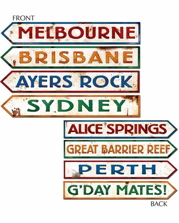 Australian Street Sign Cutouts Pack of 4