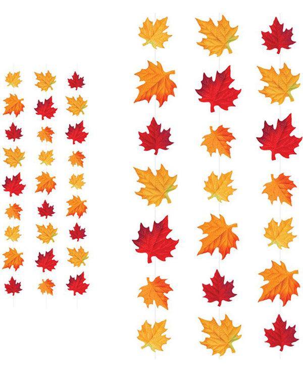 Autumn Leaves Deluxe Fabric Stringers Pack of 3