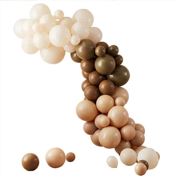 Balloon Arch Taupe, Brown & Peach Pack of 73