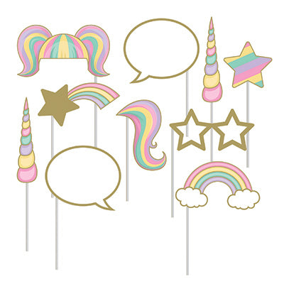 Unicorn Sparkle Photo Booth Props Pack of 10