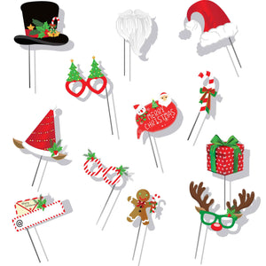 Christmas Fun Photo Props Pack of 12