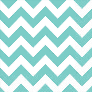 Robins Egg Blue Chevron Lunch Napkins Pack of 16
