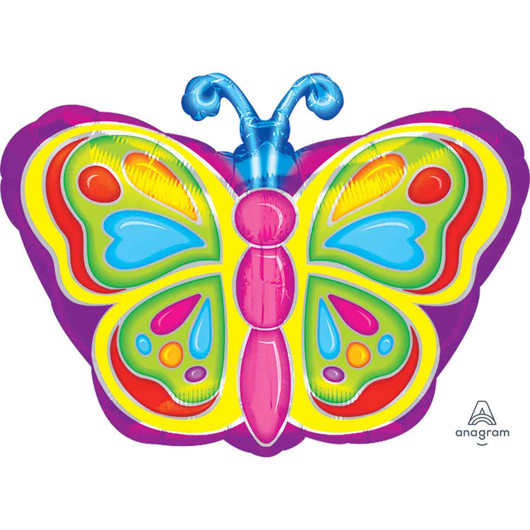 Junior Shape XL Bright Butterfly Balloon