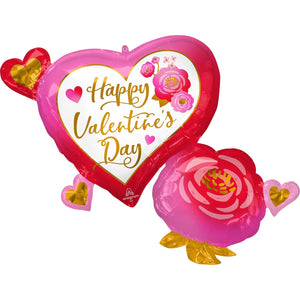 SuperShape XL Happy Valentine's Day Heart & Roses P35