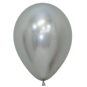 Sempertex 30cm Metallic Reflex Silver Latex Balloons 981, 12PK Pack of 12