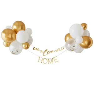 Hello Baby Balloon Backdrop Welcome Home Baby Kit Gold Pack of 31