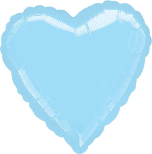 45cm Standard Heart HX Metallic Pearl Pastel Blue Balloon