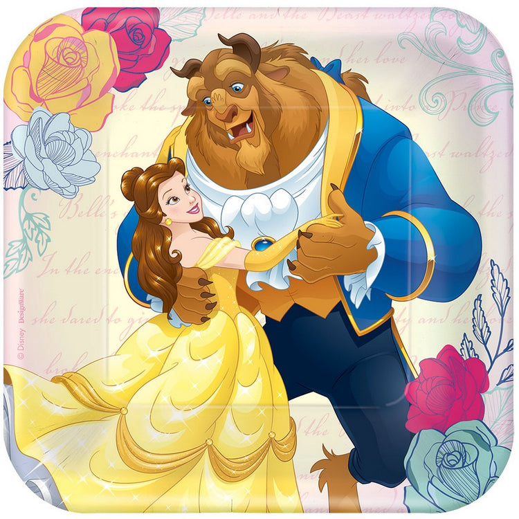 Disney Beauty and the Beast 18cm Plates Pack of 8