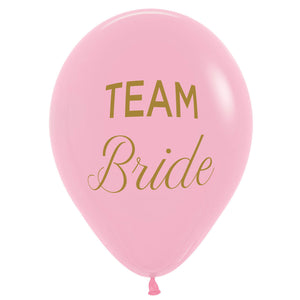 Sempertex 30cm TEAM Bride Fashion Pink & Gold Ink Latex Balloons - 25PK