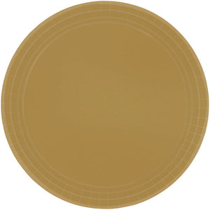 Paper Plates 17cm Round 20CT FSC - Gold - No Plastic Coating