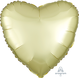 45cm Standard HX Satin Luxe Pastel Yellow Heart Balloon