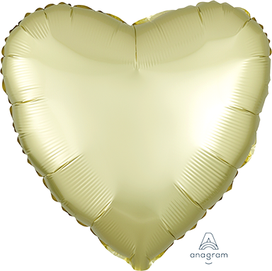45cm Standard HX Satin Luxe Pastel Yellow Heart Balloon
