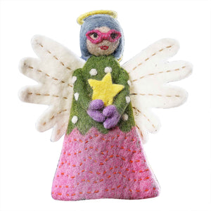Merry & Bright Christmas Felt Angel Tree Topper