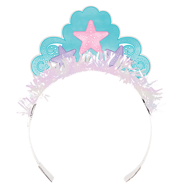 Mermaid Shine Tiaras Iridescent & Fringe Pack of 8