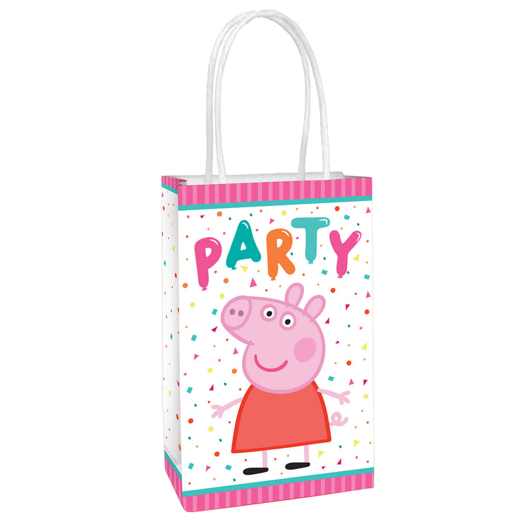 Peppa Pig Confetti Party Paper Kraft Bags Pack of 8