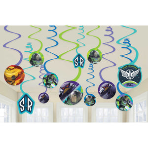 Buzz Lightyear Spiral Swirls Hanging Decorations Pack of 12