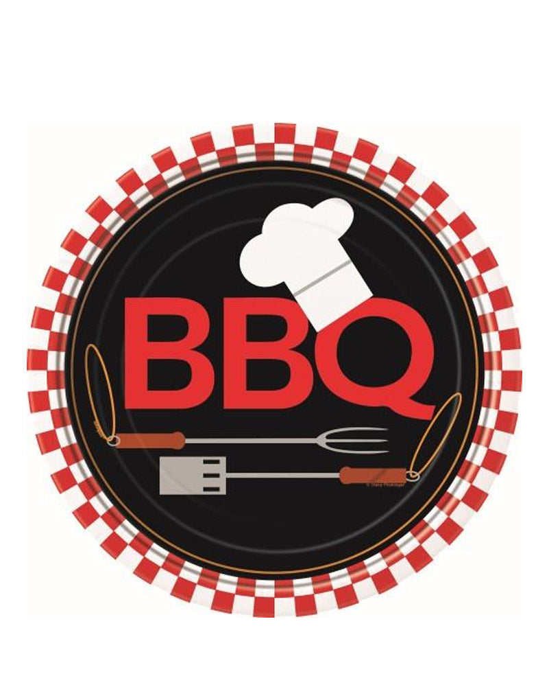 Backyard BBQ 23cm Round Plates Pack of 8