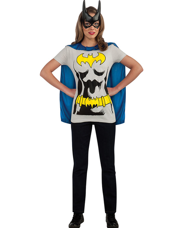 Batgirl Womens T Shirt Cape and Mask Accessory Set