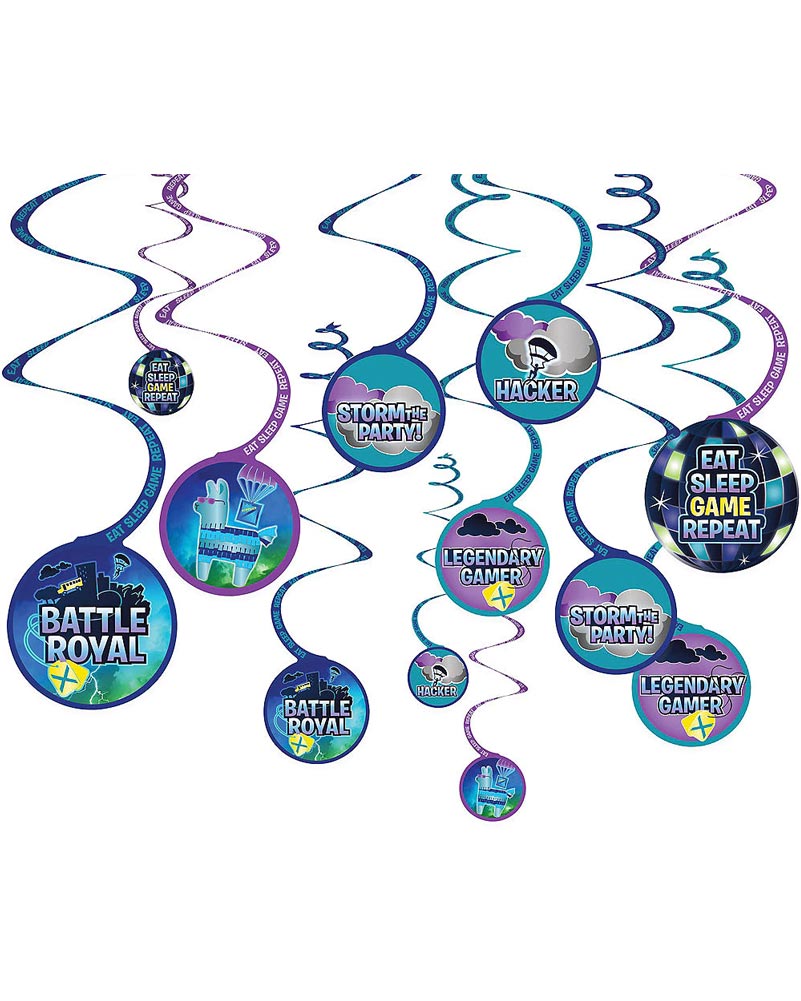 Battle Royal Hanging Swirl Decorations Pack of 12