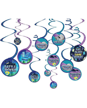 Battle Royal Hanging Swirl Decorations Pack of 12