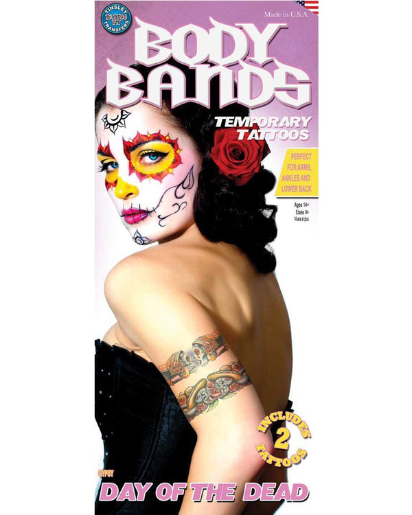 Body Bands Day of the Dead Temporary Tattoos