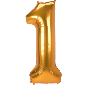 SuperShape Jumbo Number 1 Gold 55cm x 134cm Balloon