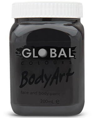 BodyArt Black Paint Jar 200ml