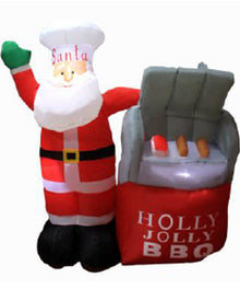 BBQ Santa Christmas Lawn Inflatable 1.5m