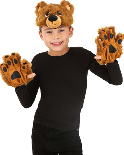 Bear Plush Headband and Paws Deluxe Set
