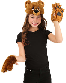 Bear Plush Headband and Paws Deluxe Set