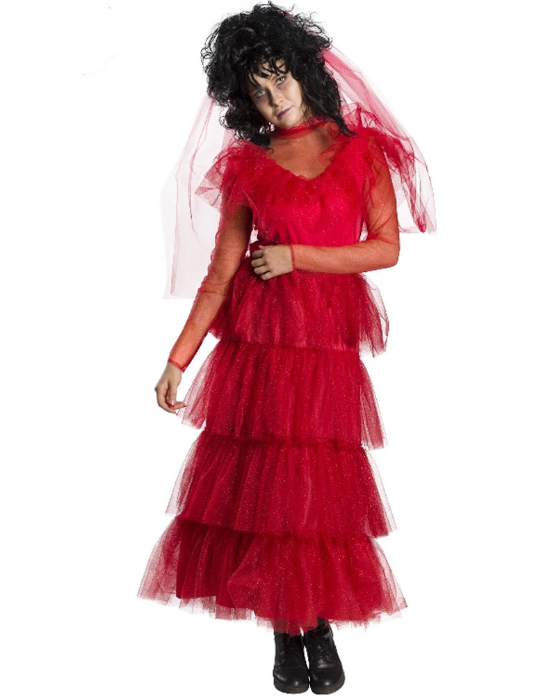 Beetlejuice Lydia Deetz Wedding Dress Womens Costume