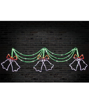 Bells and Drapes Twinkle Christmas LED Ropelight 1.9m