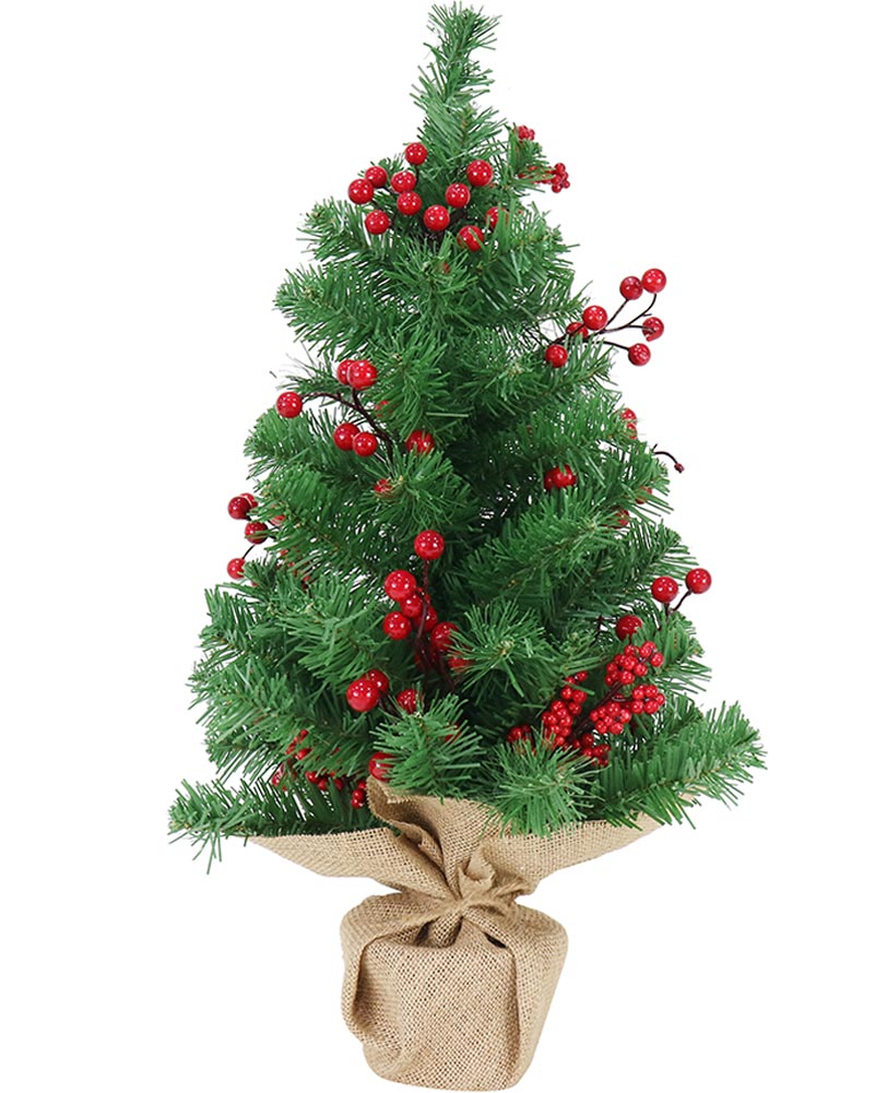 Christmas Tabletop Tree with Berries in Sack 60cm